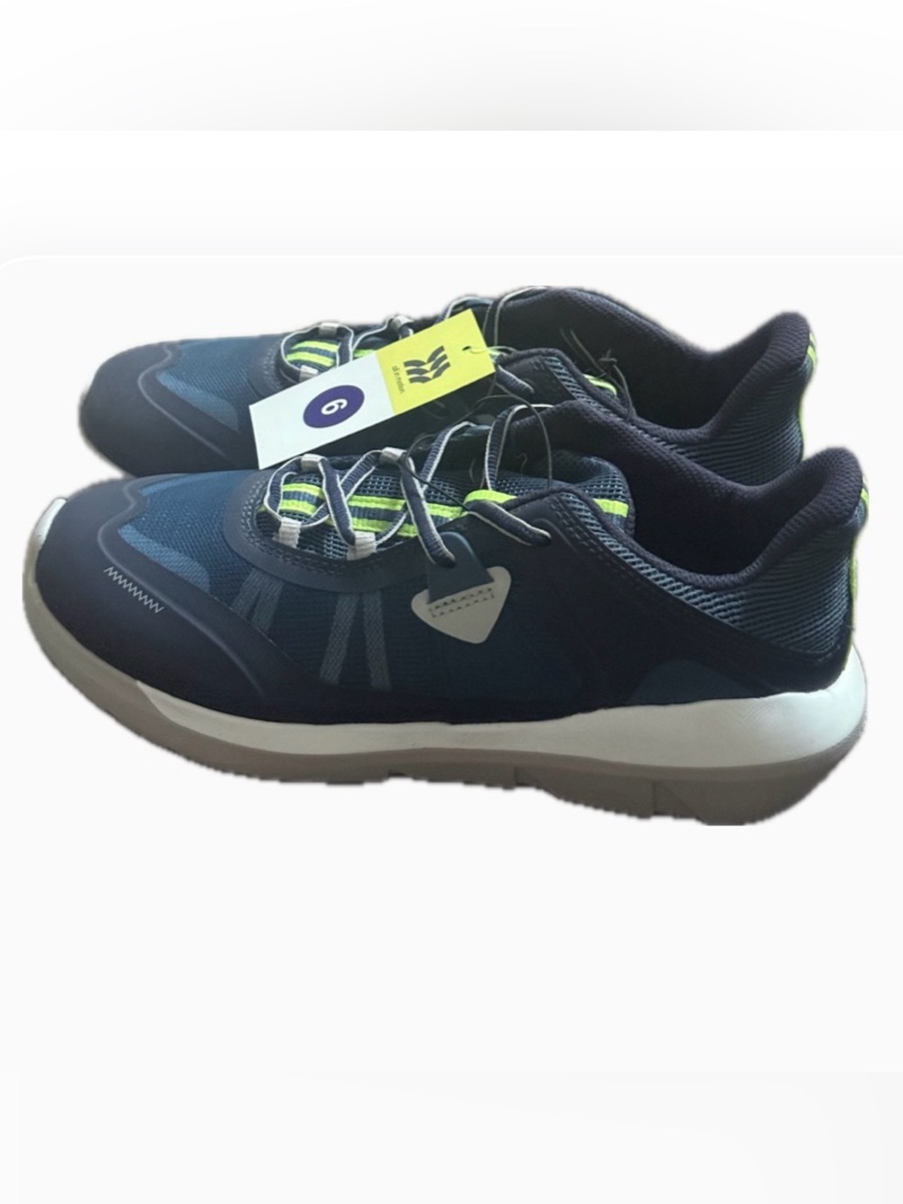 all in motion Navy and Neon Green Kids Sneakers